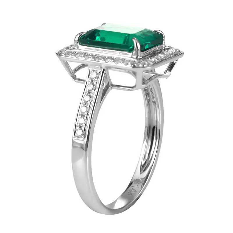 Emerald Ring White Gold 3ct - Topaz Engagement Ring 3