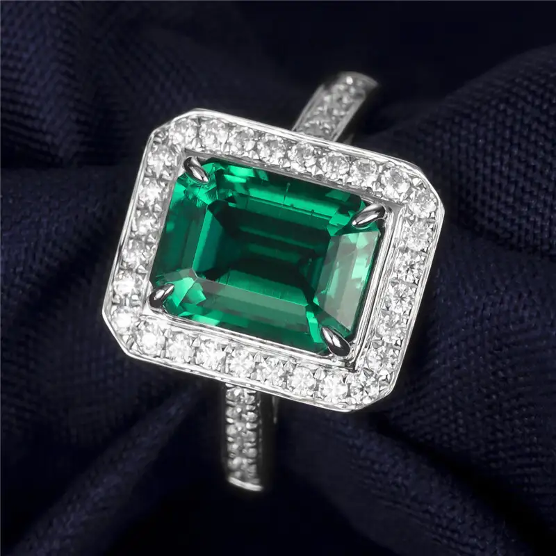 Emerald Ring White Gold 3ct - Topaz Engagement Ring 4
