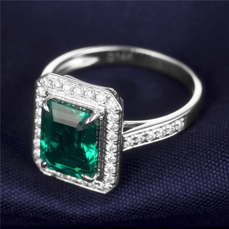 Emerald Ring White Gold 3ct - Topaz Engagement Ring 11
