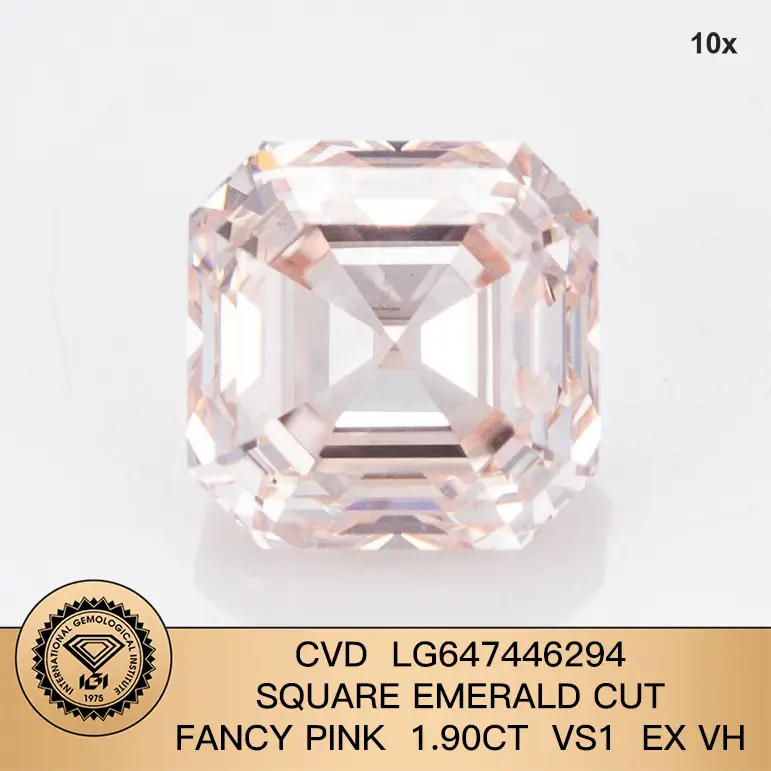 Certificato IGI Fancy Pink 1,90CT VS1 EX VH Lab Diamond LG647446294 | Gioielli Messi 1