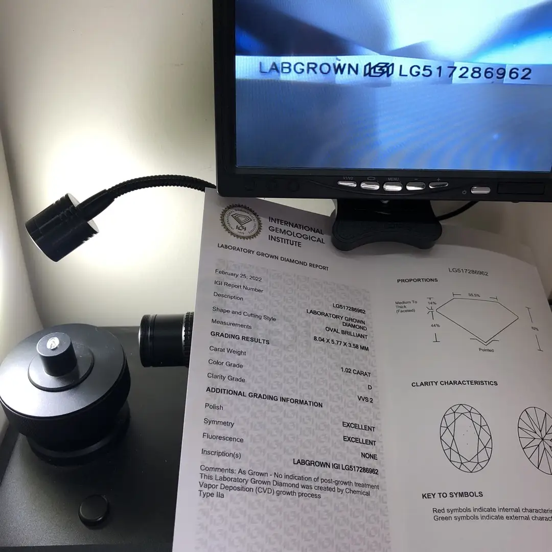 1.02ct Oval Lab Grown Diamond with IGI Certificate 6