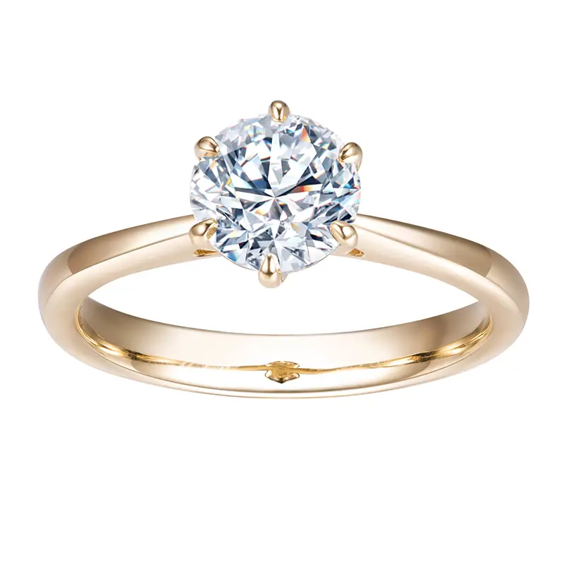 Gioielli Messi - Messi Gems MS -492 14K Giollo Gold Engagement 7mm Moissanite Anello Moissanite Oro 1