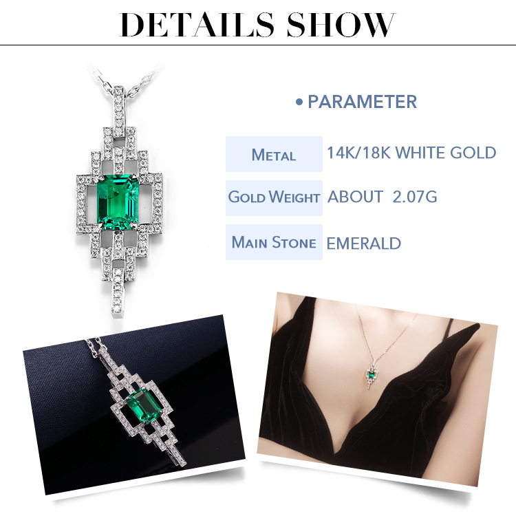 메시 보석 - 메시 보석 18k 골드 목걸이 에메랄드 0.6ct 펜던트 2.07g 에메랄드 목걸이 보석 목걸이 8