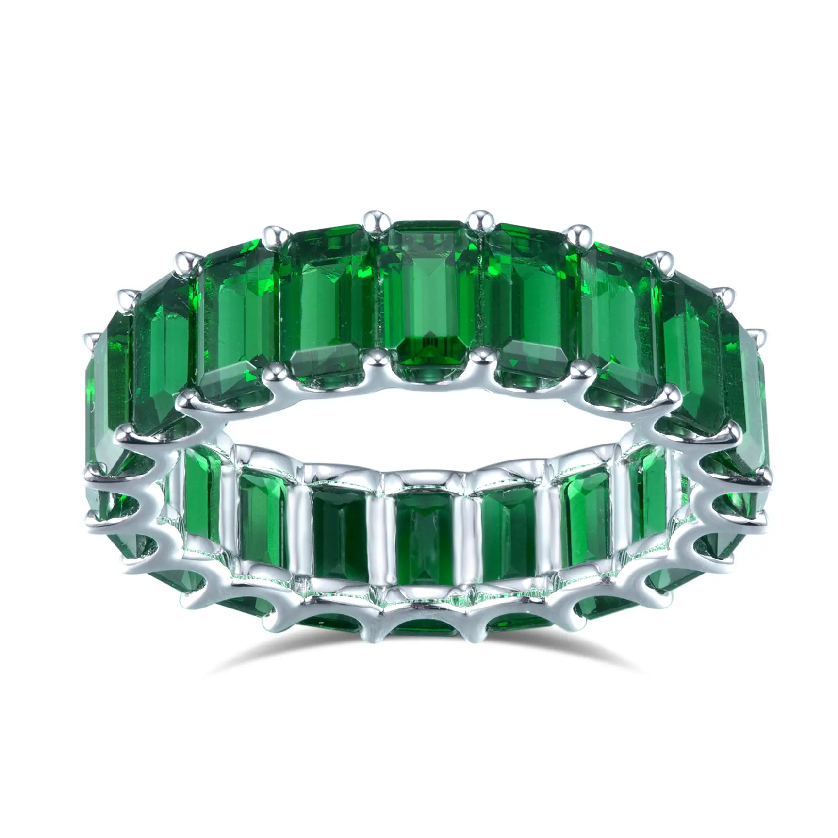 Gioielli Messi - Messi Gems 2022 Anello di tendenza Emerald Cut 18K White Gold 5*3mm Lab Grown Zambia Lab Grown Emerald Ring per Women Lab Creato Gioielli smeraldi 1