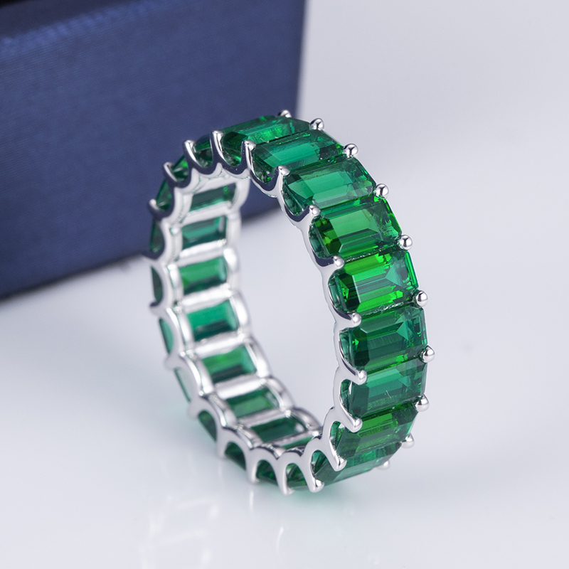 Messi Alahas - Messi Gems 2022 uso nga singsing nga giputol sa esmeralda 18k puti nga Bulawan 5*3mm lab mitubo zambia lab mitubo esmeralda singsing para sa mga babaye Lab Gibuhat Emerald Alahas 10