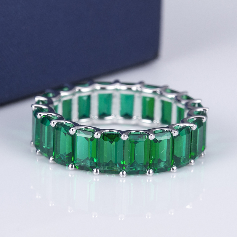 Messi Alahas - Messi Gems 2022 uso nga singsing nga giputol sa esmeralda 18k puti nga Bulawan 5*3mm lab mitubo zambia lab mitubo esmeralda singsing para sa mga babaye Lab Gibuhat Emerald Alahas 9