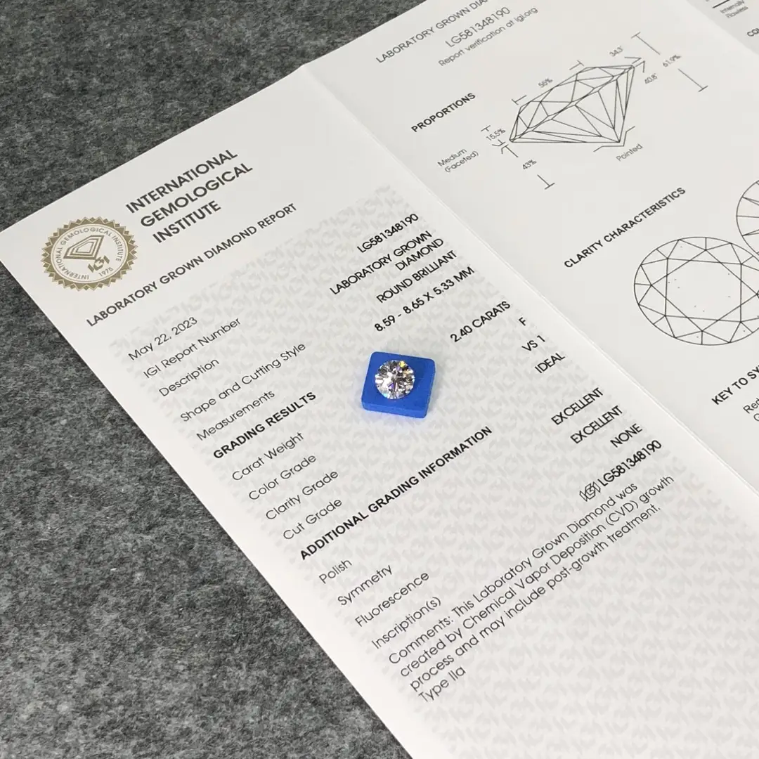 Custom round lab diamond factory price Manufacturer | Messi Jewelry 4