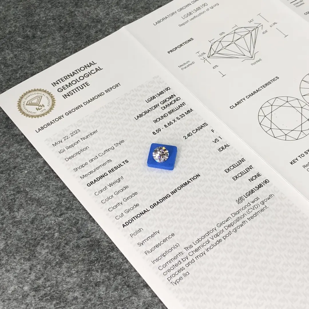 Custom round lab diamond factory price Manufacturer | Messi Jewelry 4