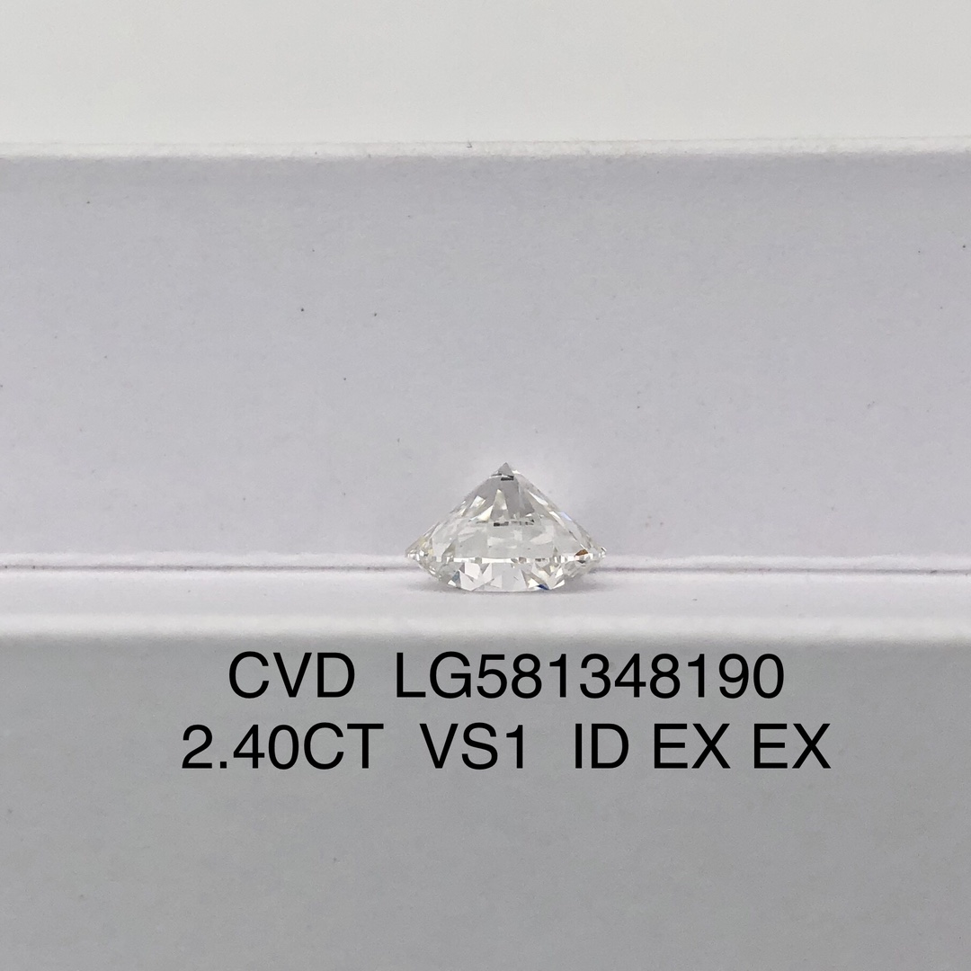 Pusingan Brilliant Cut 2.4ct F VS1 CVD Diamond Lab Grown Diamond IGI Certificate 11