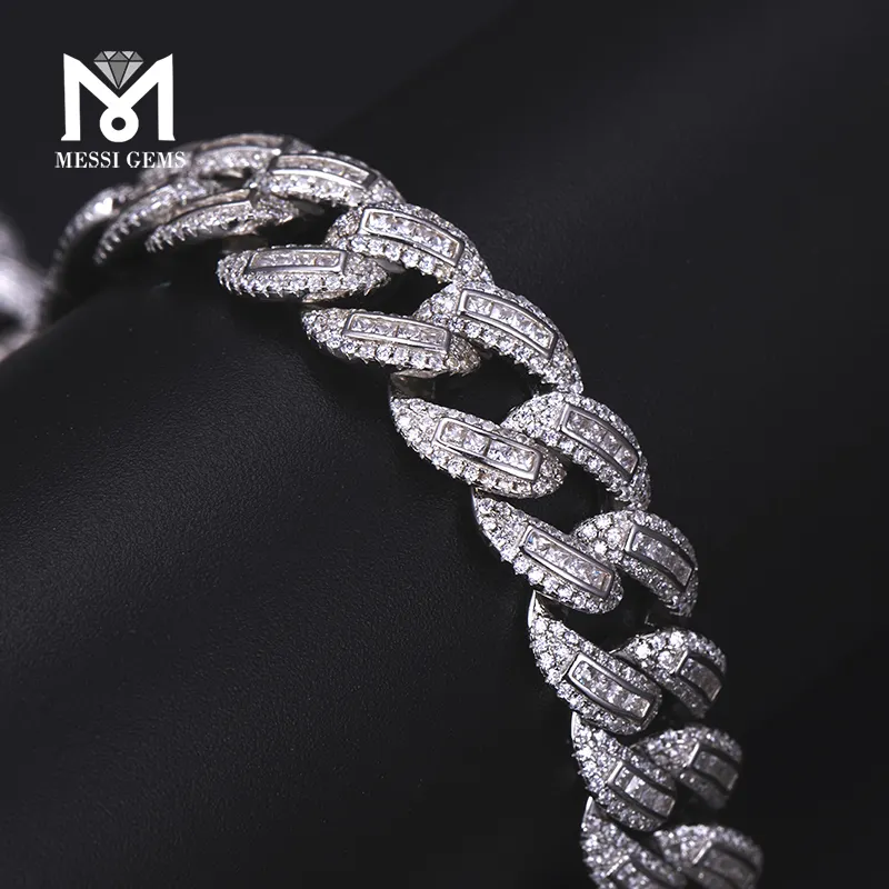 Custom moissanite silver bracelet with good price Manufacturer | Messi Jewelry 5