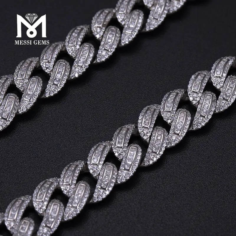 925 Silver Moissanite Cuban Chain Bracelet - Stable & Stylish 7