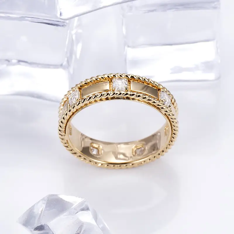 18K Yellow Gold Asscher Cut Lab Diamond Men's Ring - IGI Certified 2