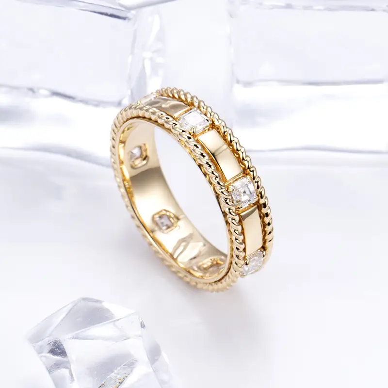 18K Yellow Gold Asscher Cut Lab Diamond Men's Ring - IGI Certified 4