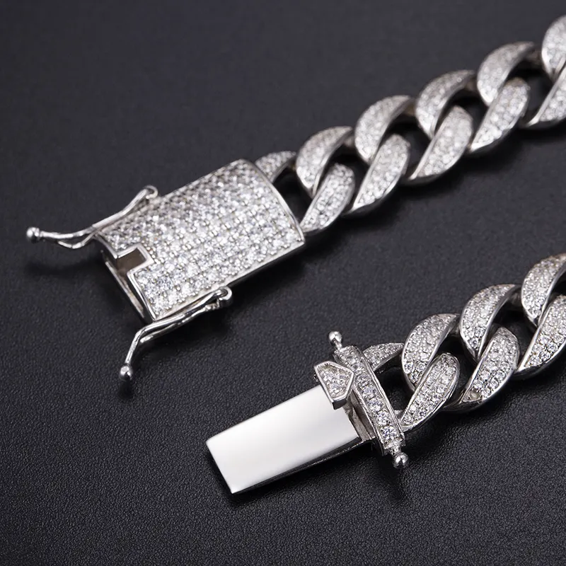 925 Silver Moissanite Diamond Tennis Necklace Chain - Fine Alahas 优化 Fine Alahas Necklace - 925 Silver Handmade Moissanite Ice Out Bling Tennis Necklace Chain 6