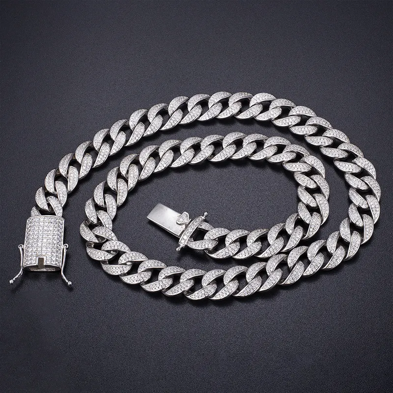 925 Silver Moissanite Diamond Tennis Necklace Chain - Fine Alahas 优化 Fine Alahas Necklace - 925 Silver Handmade Moissanite Ice Out Bling Tennis Necklace Chain 3
