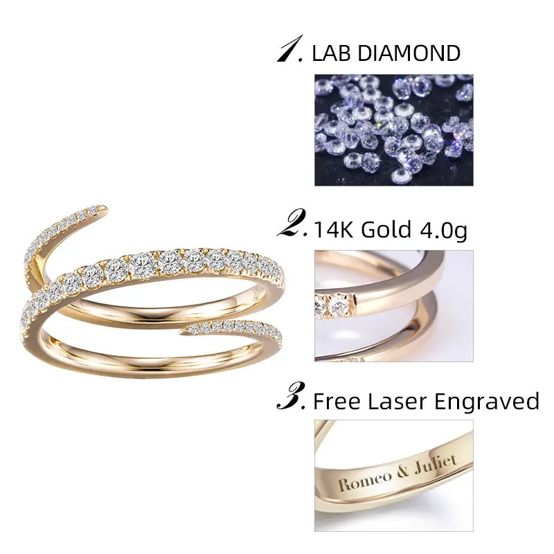 Customizable 9k-18k Gold/Silver Man-Made Diamond Rings 5