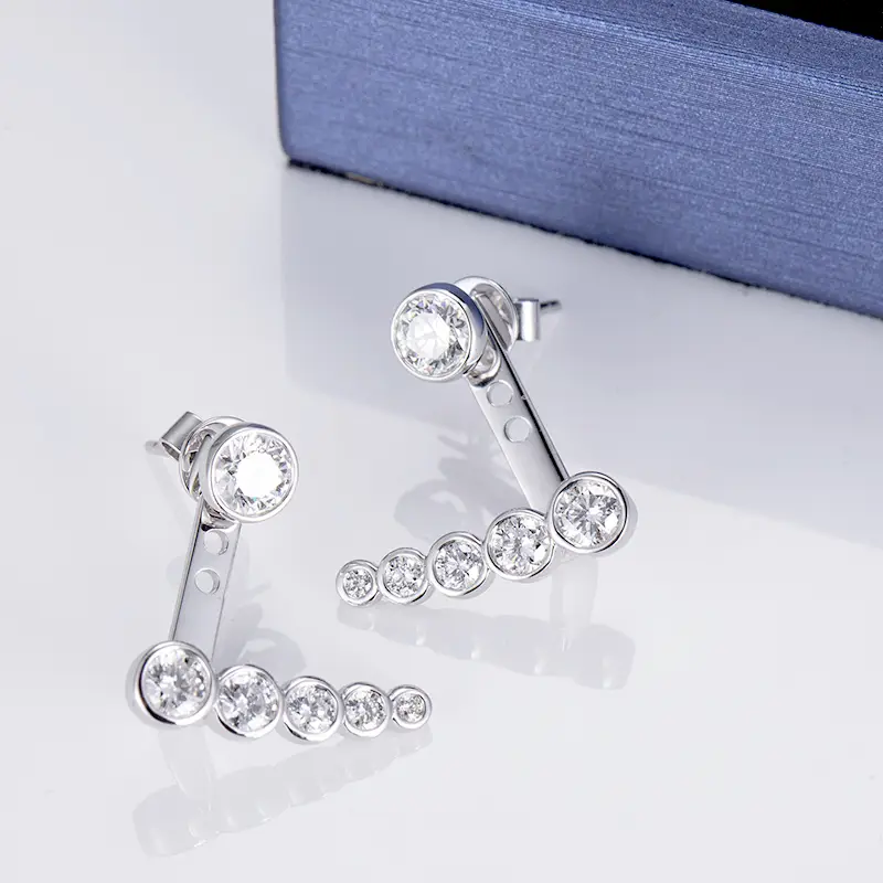 Best Value synthetic diamond earrings highly rated | Messi Jewelry 4