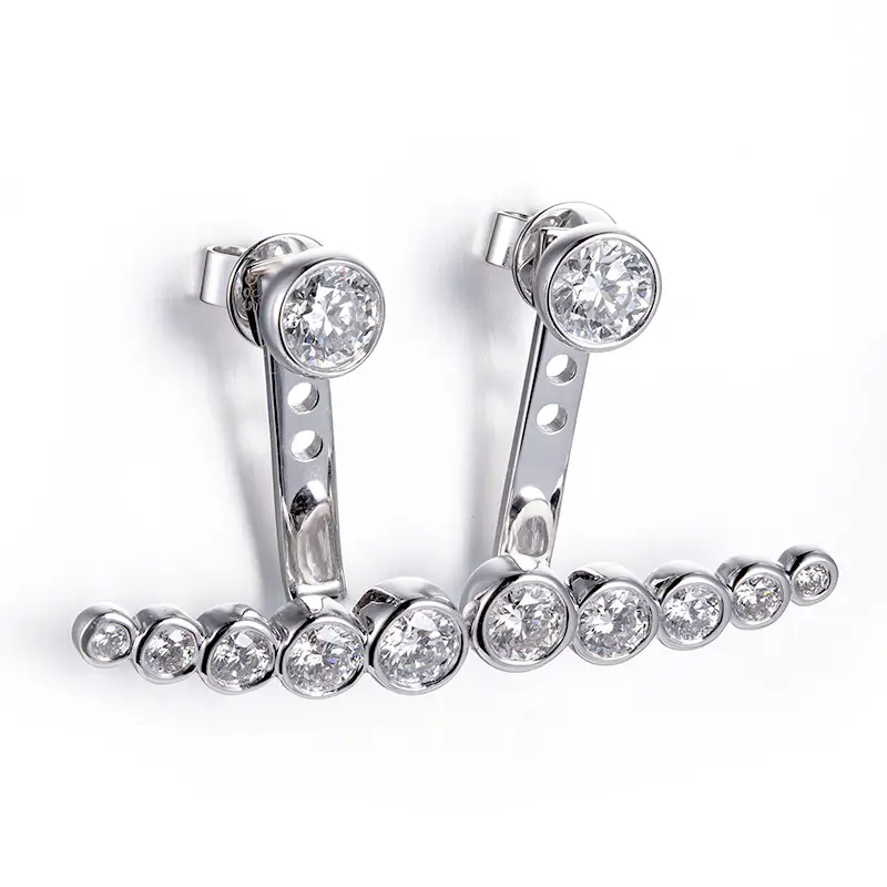 Best Value synthetic diamond earrings highly rated | Messi Jewelry 3