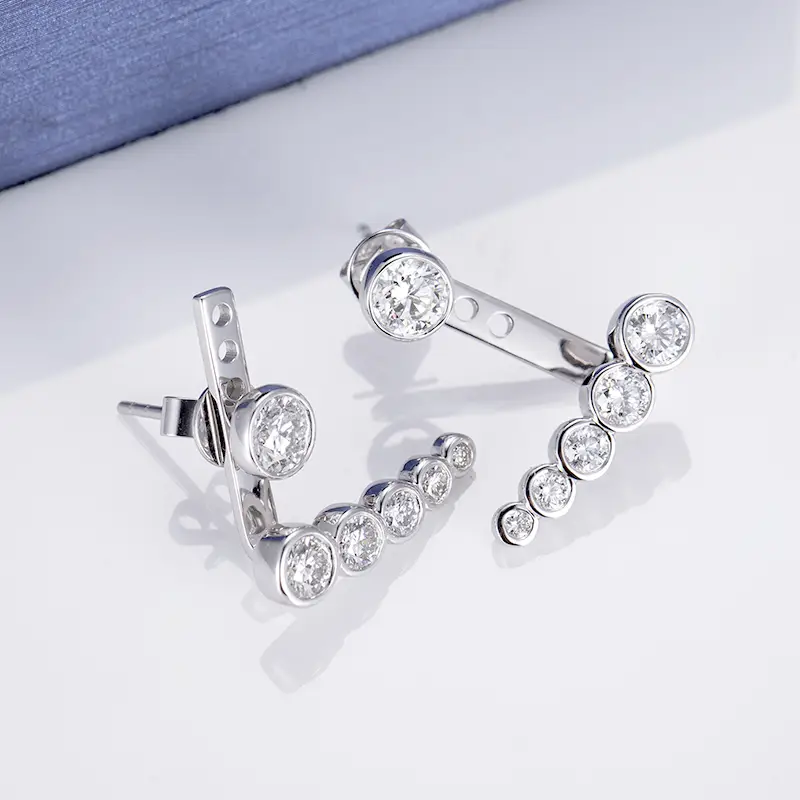 Best Value synthetic diamond earrings highly rated | Messi Jewelry 5