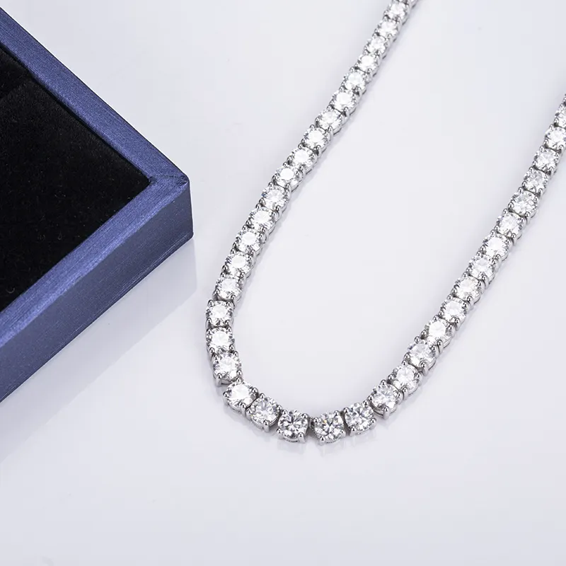 Personalizzazione Collana di tennis in oro bianco in oro bianco 6