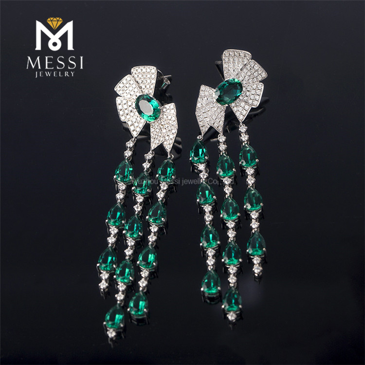 Messi Jewelry - Messi Jewelry emerald earrings 14k/18k Jewelry earring for emerald jewelry girls Earrings 12