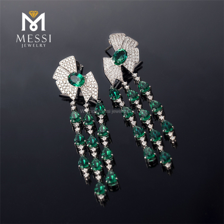 Messi Jewelry - Messi Jewelry emerald earrings 14k/18k Jewelry earring for emerald jewelry girls Earrings 10