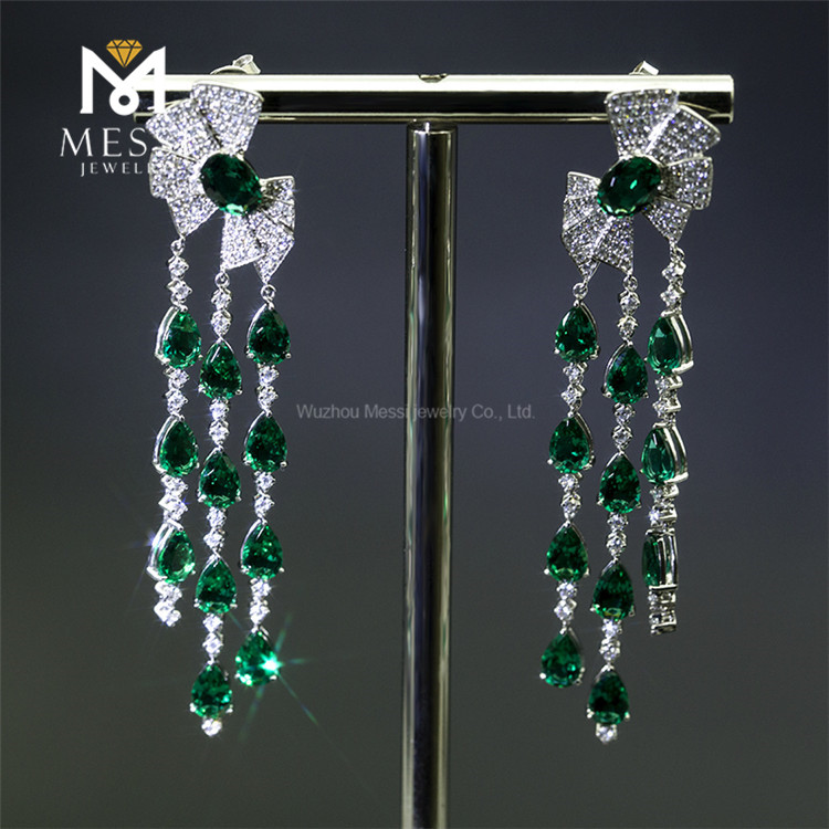 Messi Jewelry - Messi Jewelry emerald earrings 14k/18k Jewelry earring for emerald jewelry girls Earrings 8