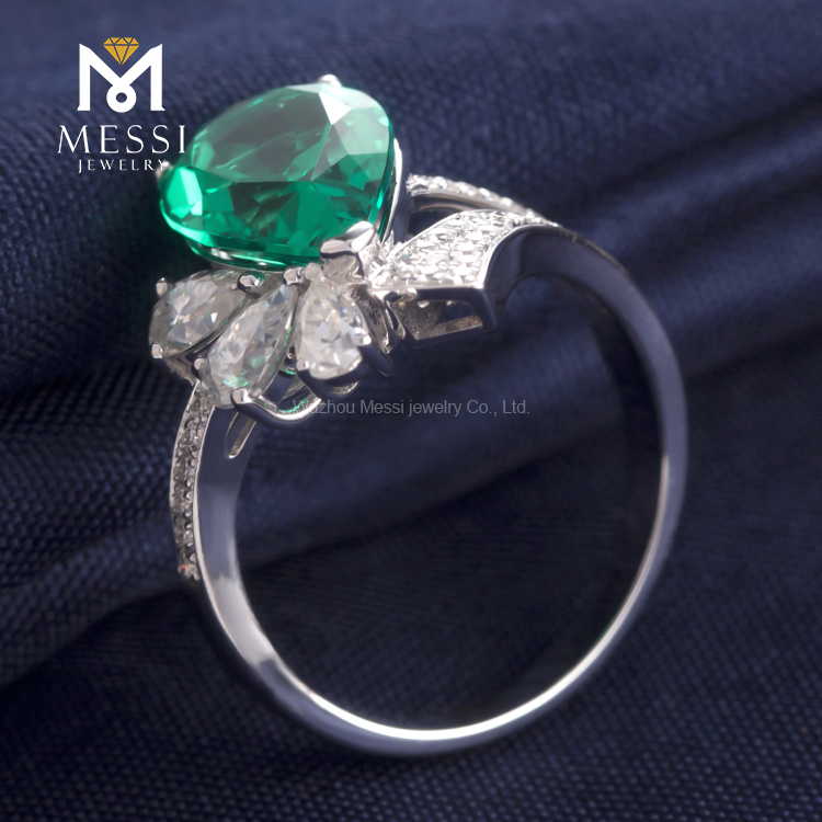 메시 보석 - 메시 보석 빅 스톤 링 그린 에메랄드 럭셔리 여자 링 보헤미아 스타일 웨딩 약혼 반지 12