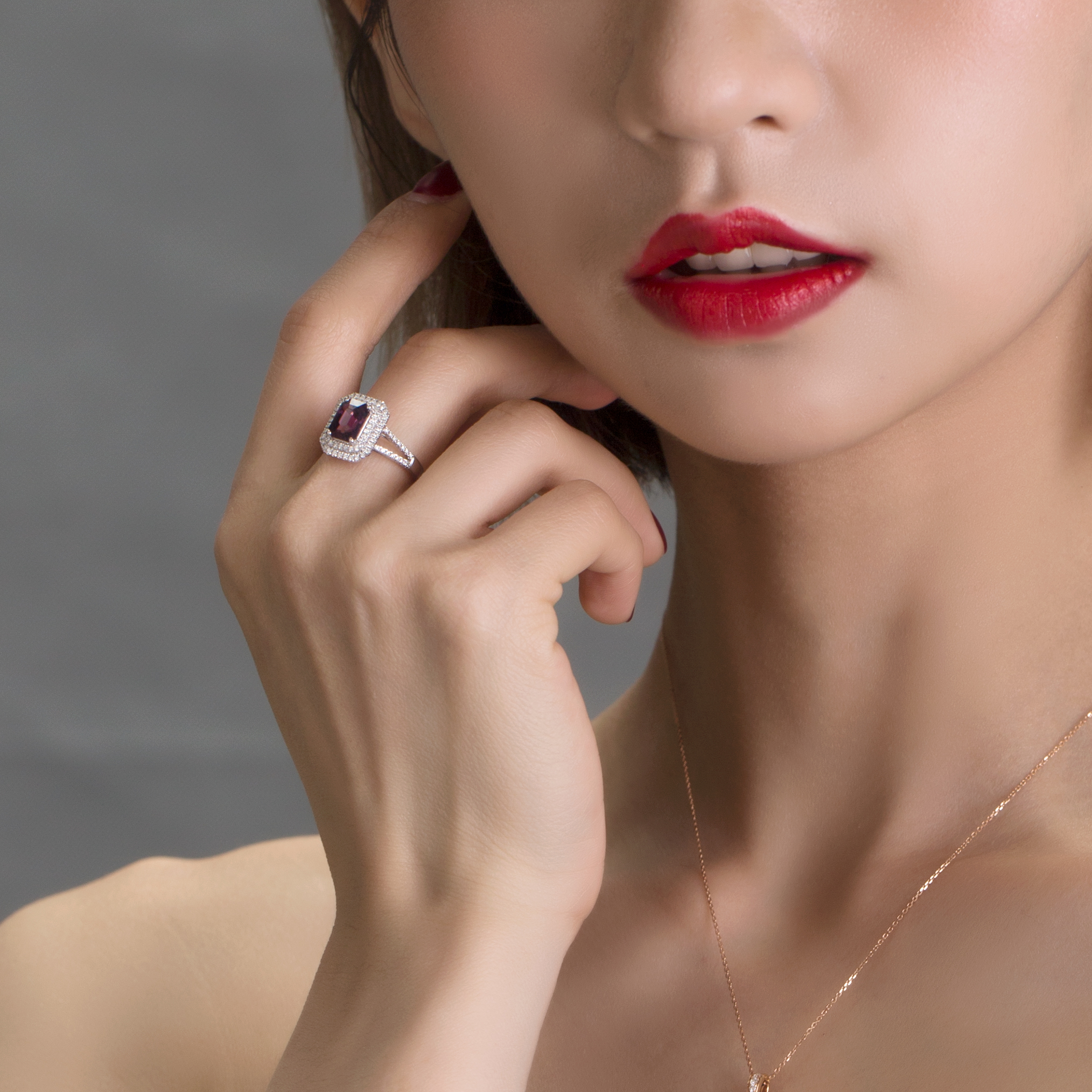 메시 보석 - 약혼 반지 웨딩 밴드 보석 14K 18K 18K 화이트 골드 여성 보석 선물 자연 크리스탈 보석 파티 링 실험 13