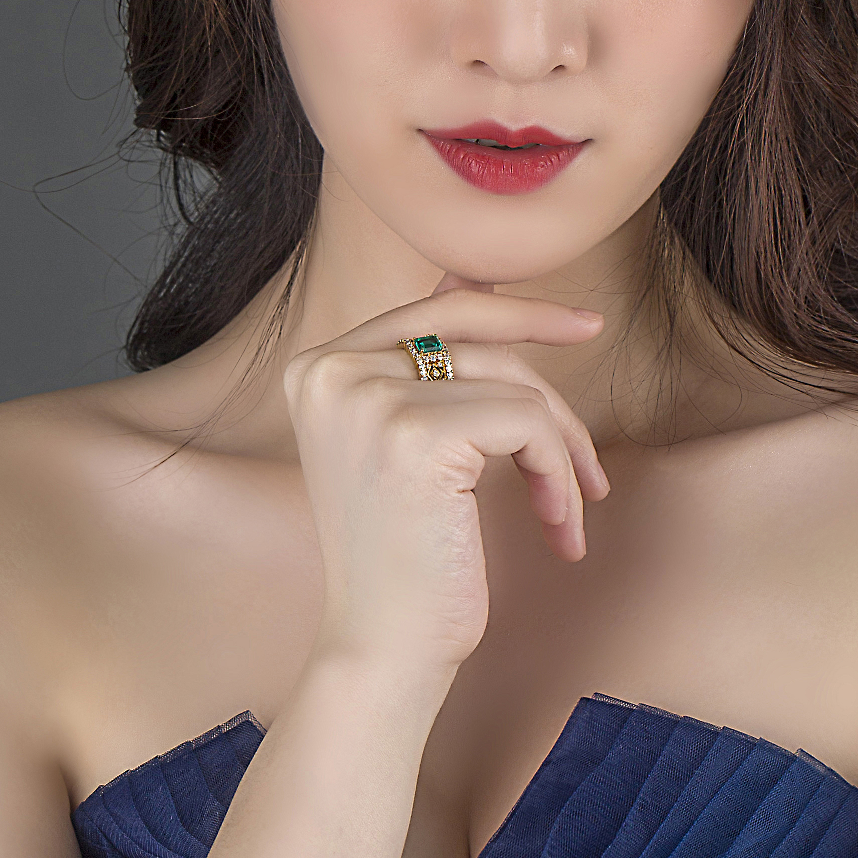 메시 쥬얼리 - 메시 보석 링 링 골드 패션 여자 선물 서부 지역의 에메랄드 관습 웨딩 파티 유니esx 약혼 반지 반지 13