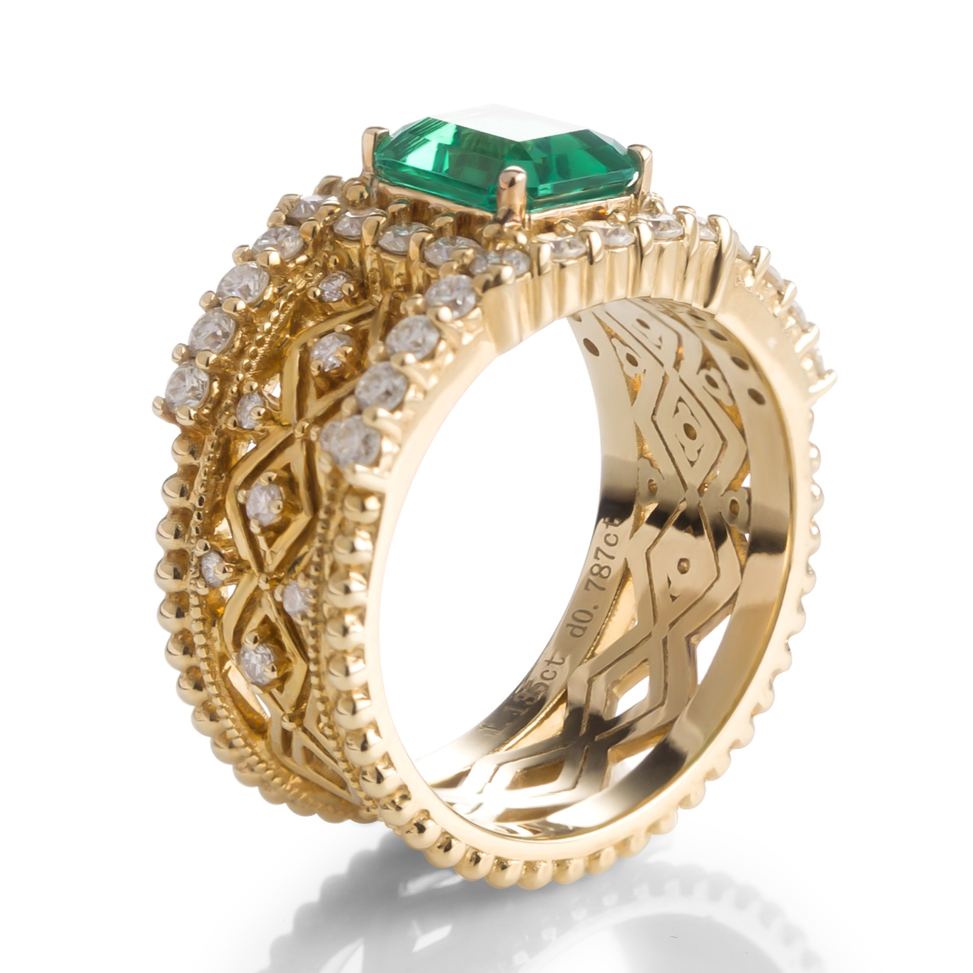 메시 쥬얼리 - 메시 보석 링 링 골드 패션 여자 선물 서부 지역의 에메랄드 관습 웨딩 파티 유니esx 약혼 반지 반지 9