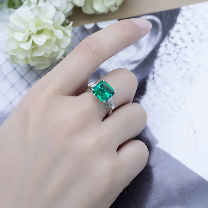 메시 쥬얼리 -MS -561 18K 골드 데프 모이 사니트 맞춤형 여성 패션 보석 스퀘어 에메랄드 링 반지 13