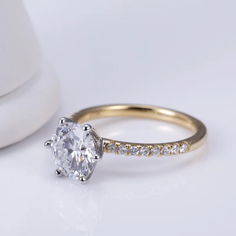 Cincin Pertunangan Berlian Lab 2 Karat untuk Pakaian Harian Kilang 2