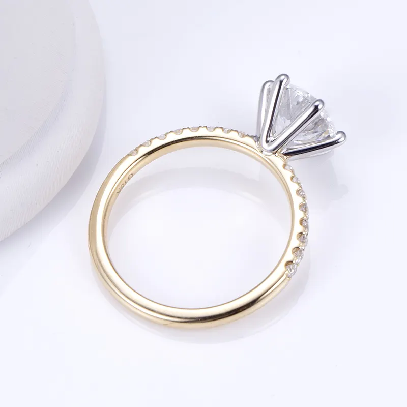 Cincin Pertunangan Berlian Lab 2 Karat untuk Pakaian Harian Kilang 3