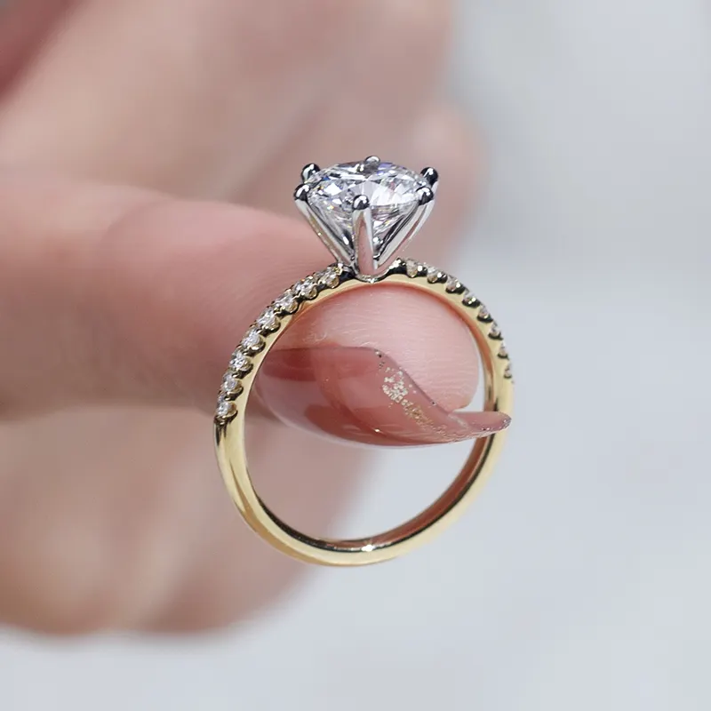 Cincin Pertunangan Berlian Lab 2 Karat untuk Pakaian Harian Kilang 4