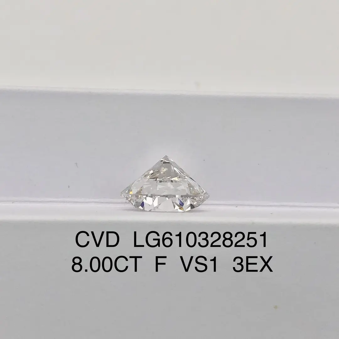 8.0CT Round Lab Grown Diamond - F VS1 Quality with IGI Certificate 4
