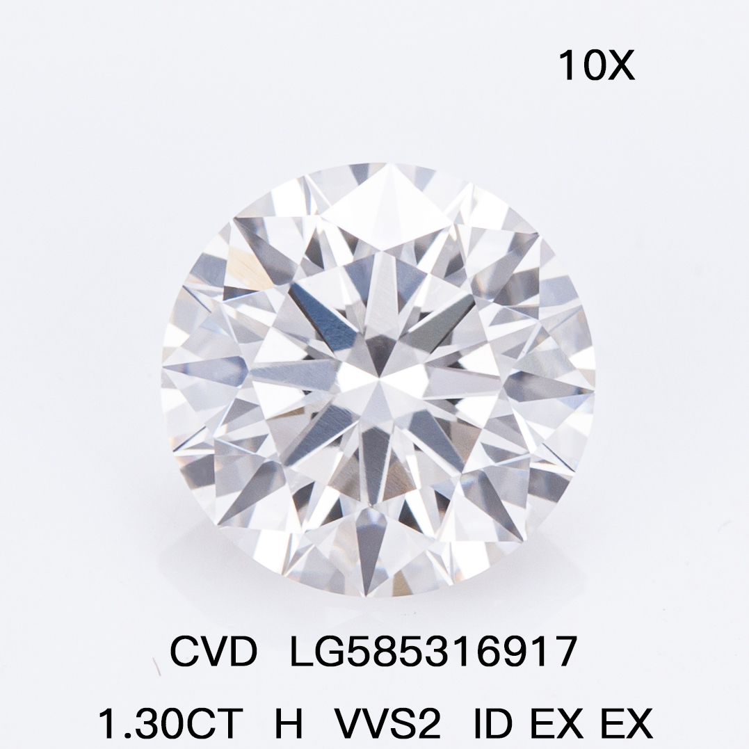 Round Brilliant Cut 1.3ct H VVS2 CVD Diamond Lab Grown Diamond IGI Certificate 10