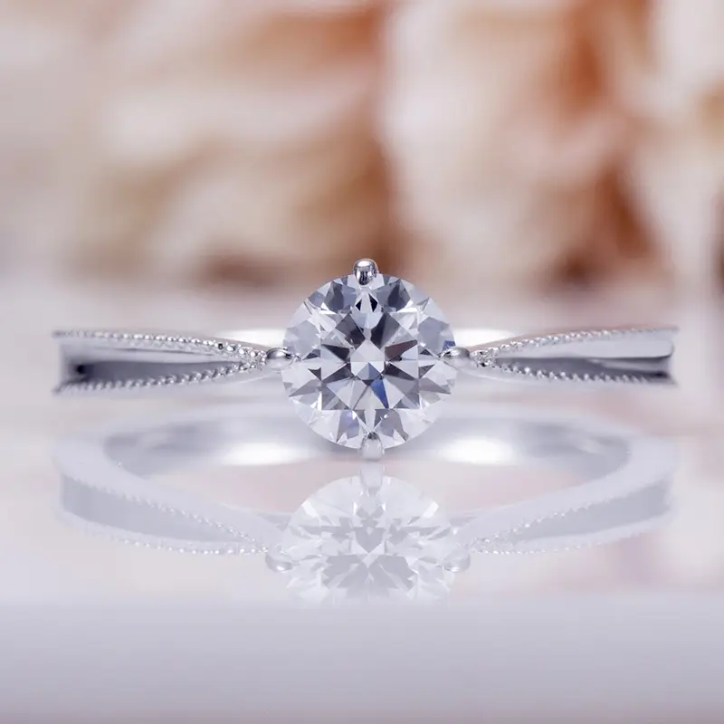 MSR-582 Ring de oro blanco de 18k MOISSANITE Ring-Messi Joyas 1