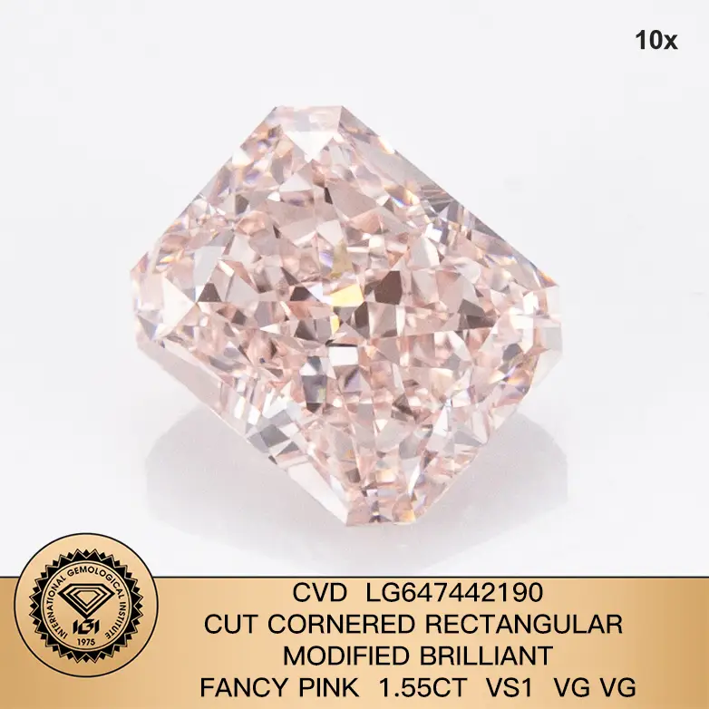 Taglio rettangolare all'angolo modificato modificato rosa fantasia 1,55ct vs1 vg vg cvd lg647442190 1
