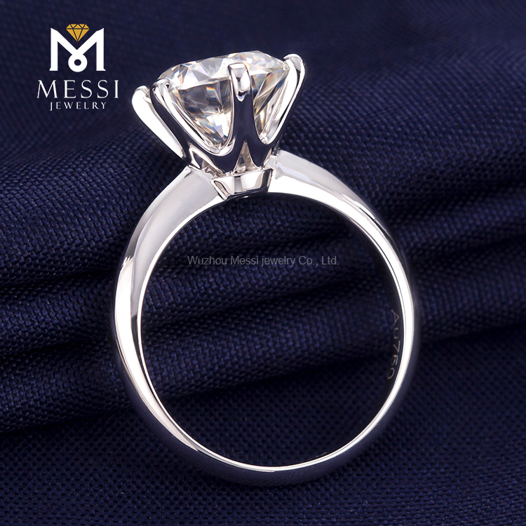 Messi Jewelry - Messi Gems round cut 3Ct DEF moissanite classical six prong setting 18K Gold 1Ct round women Ring Rings 11