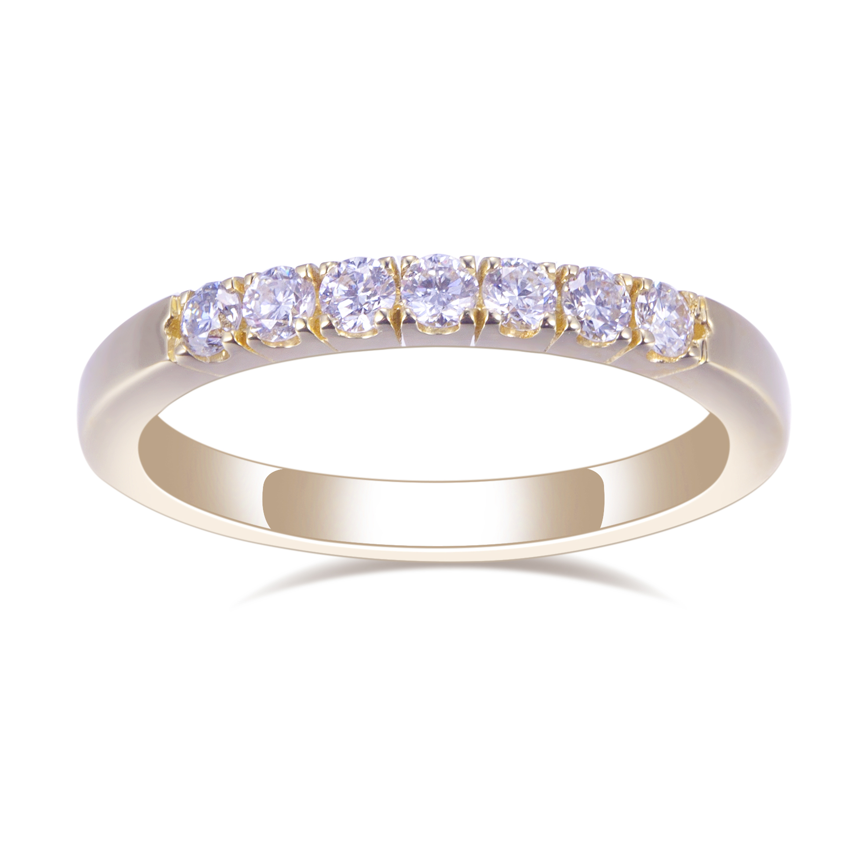 Messi Alahas - MS-630 14K White Gold Rose Gold DEF Diamond Moissanite Half Eternity Ring Rings 8