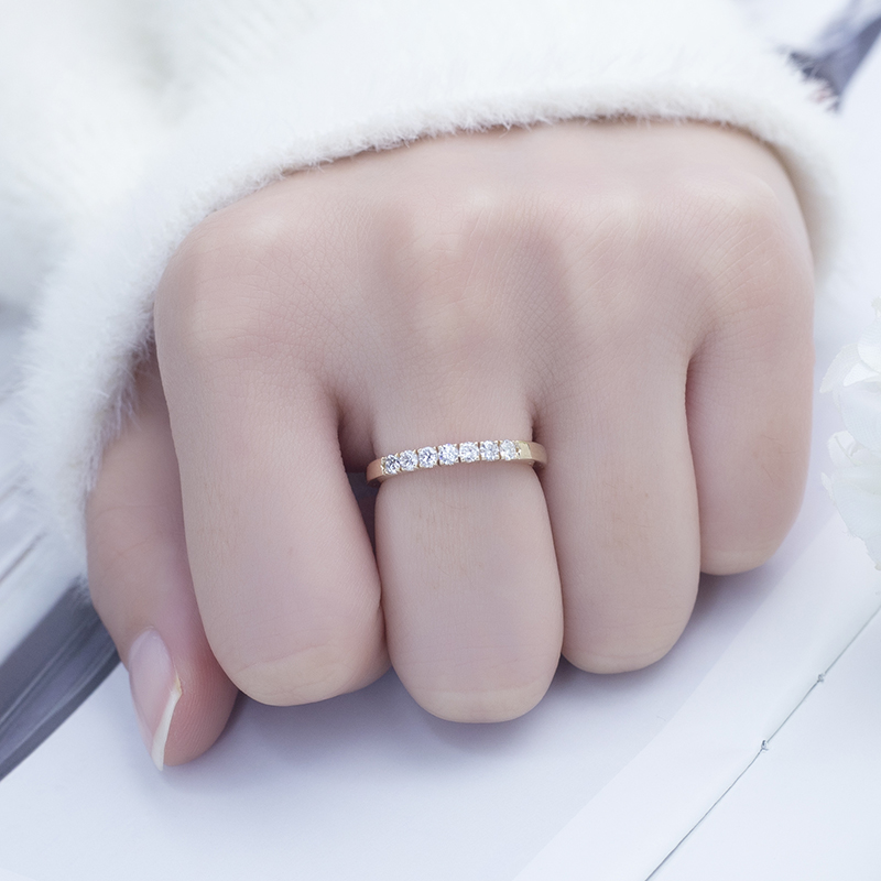 Messi Alahas - MS-630 14K White Gold Rose Gold DEF Diamond Moissanite Half Eternity Ring Rings 13