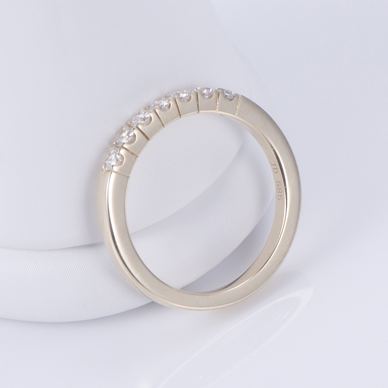 Messi Alahas - MS-630 14K White Gold Rose Gold DEF Diamond Moissanite Half Eternity Ring Rings 11