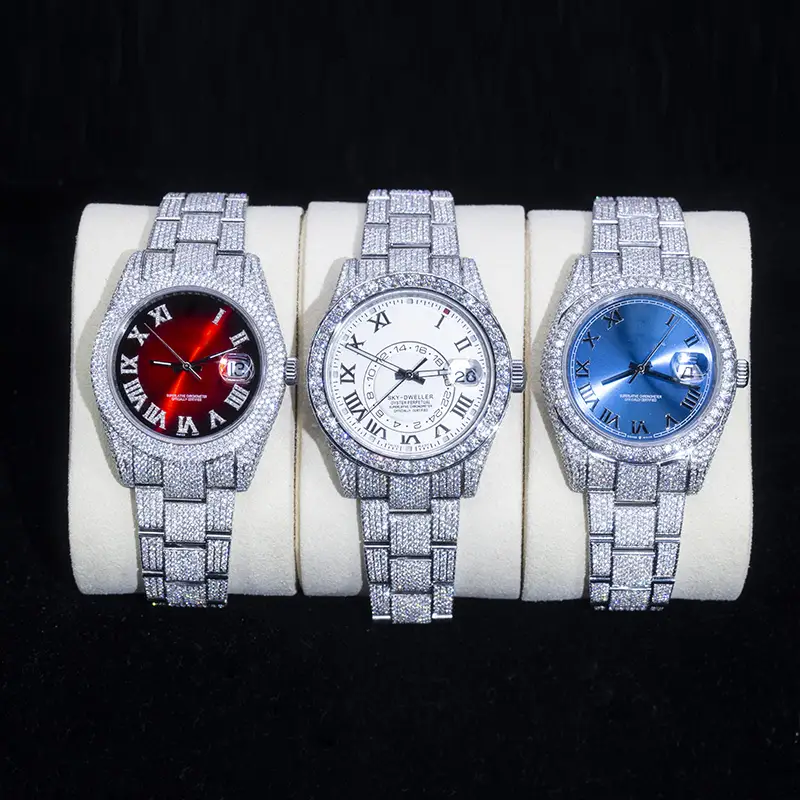 Gioielli Messi - orologio da moissanite da ghiacciato moissanite personalizzato 1
