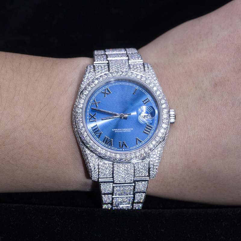 Messi Jewelry - Iced Out Custom Moissanite Diamond Watch Moissanite Watch 17