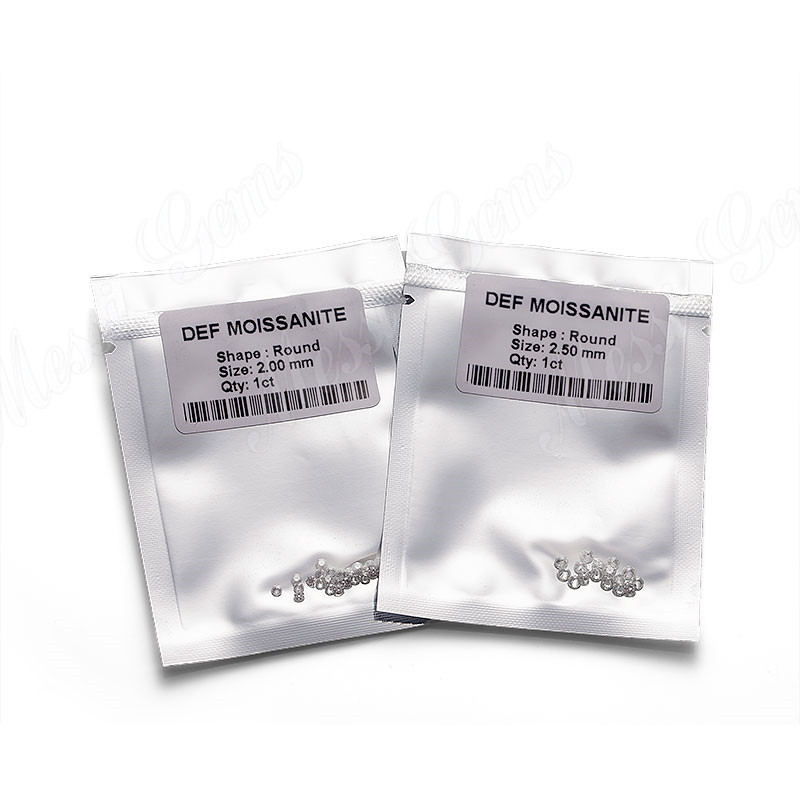 Messi Alahas - 0.8mm ~ 2.8mm Moissanite nga Presyo kada Carat DEF Round Brilliant Cut Loose Melee Moissanite Stone Round 8