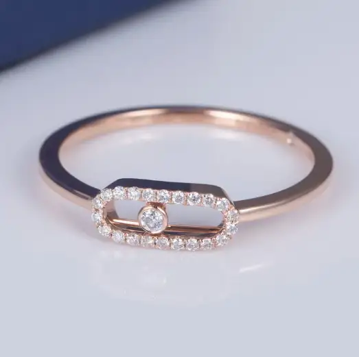 MSR -618 18K Rose Gold Lab Diamond Ring -Messi Gioielli 1