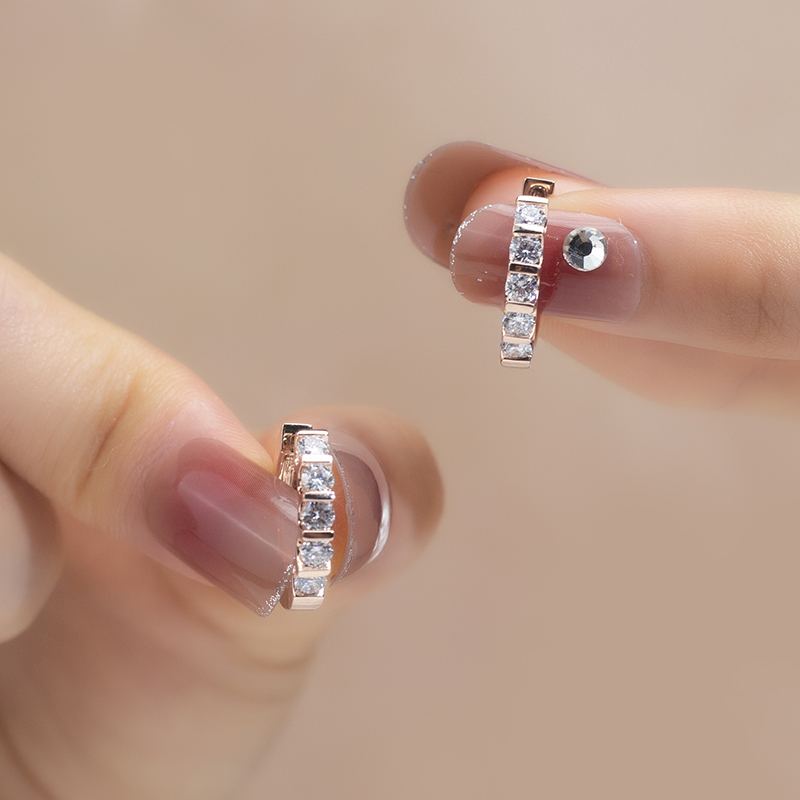 메시 쥬얼리 -Messi Jewelry MSE -571 14K 솔리드 골드 랩 다이아몬드 드롭 이어링 귀걸이 14