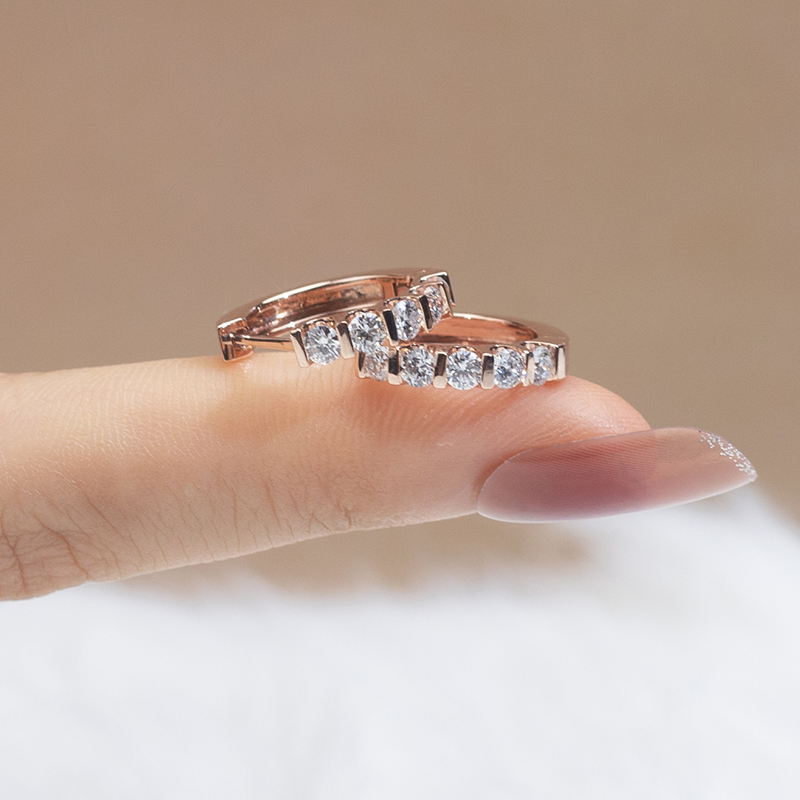 메시 쥬얼리 -Messi Jewelry MSE -571 14K 솔리드 골드 랩 다이아몬드 드롭 이어링 귀걸이 16