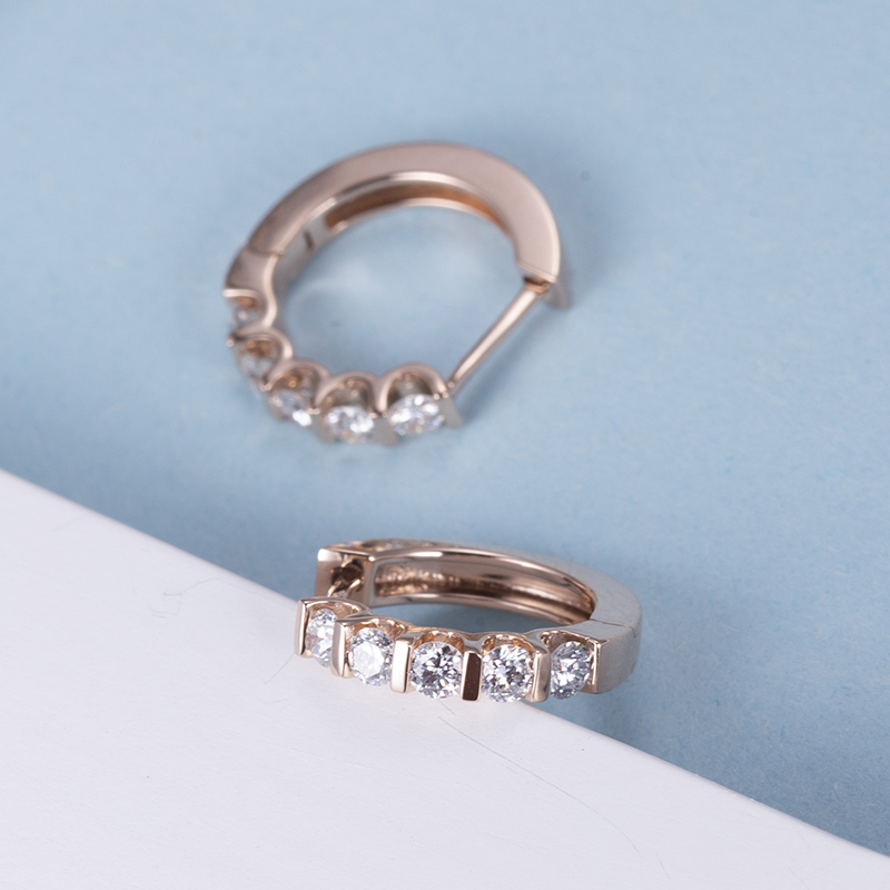 메시 쥬얼리 -Messi Jewelry MSE -571 14K 솔리드 골드 랩 다이아몬드 드롭 이어링 귀걸이 10